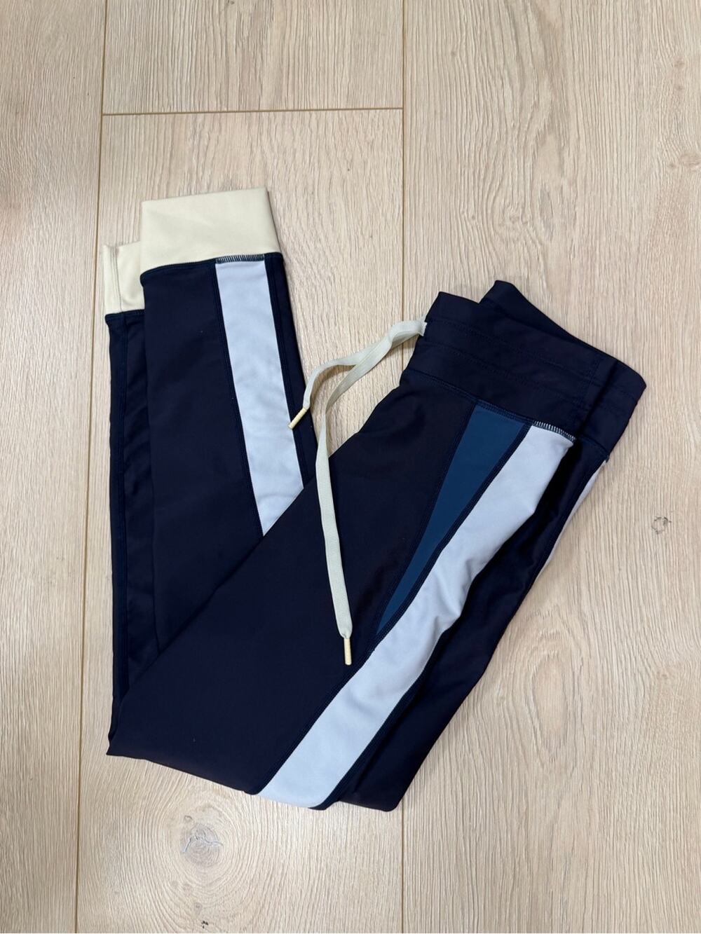 The Upside Oracle Navy‎ Stripe Colorblock Pants High Rise Leggings Size 4